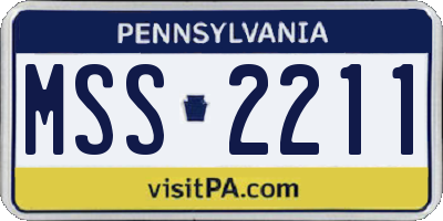 PA license plate MSS2211