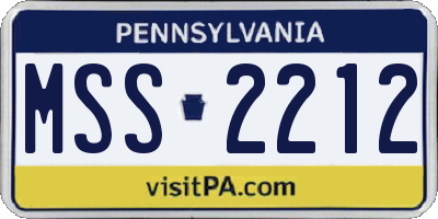 PA license plate MSS2212