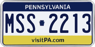 PA license plate MSS2213