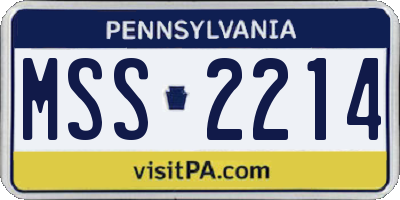 PA license plate MSS2214