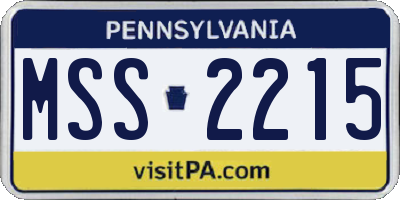PA license plate MSS2215