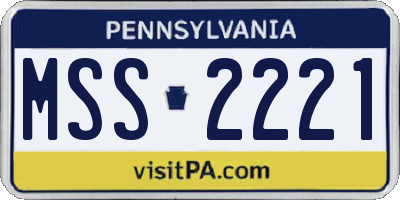 PA license plate MSS2221