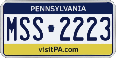 PA license plate MSS2223