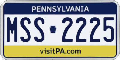 PA license plate MSS2225