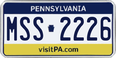 PA license plate MSS2226