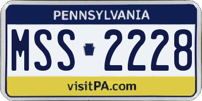 PA license plate MSS2228
