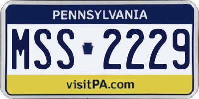 PA license plate MSS2229