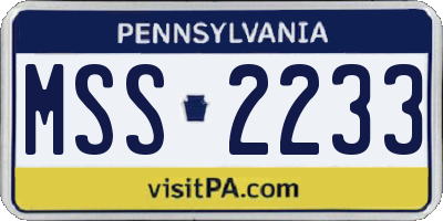 PA license plate MSS2233