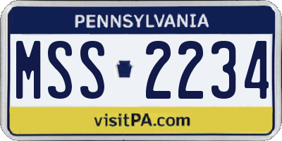 PA license plate MSS2234