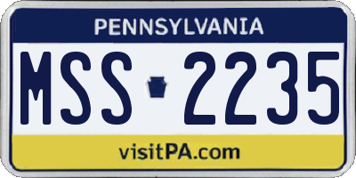 PA license plate MSS2235