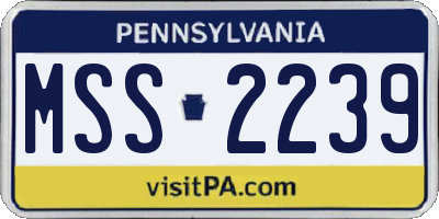 PA license plate MSS2239