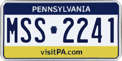 PA license plate MSS2241