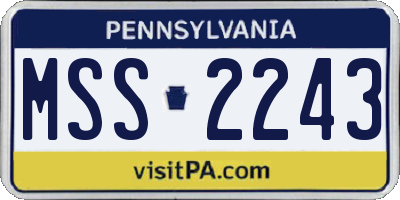 PA license plate MSS2243