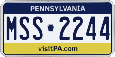 PA license plate MSS2244