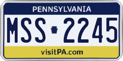 PA license plate MSS2245