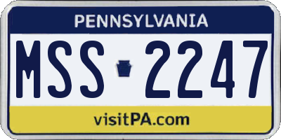 PA license plate MSS2247
