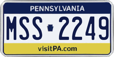 PA license plate MSS2249