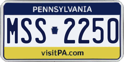 PA license plate MSS2250