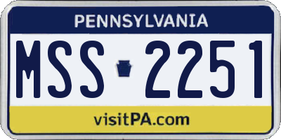 PA license plate MSS2251
