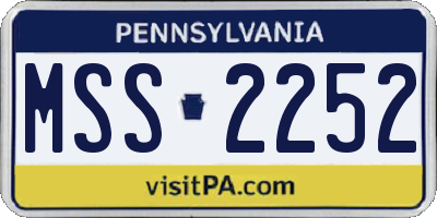 PA license plate MSS2252