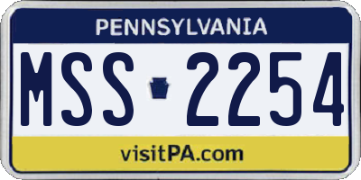 PA license plate MSS2254
