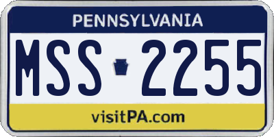 PA license plate MSS2255