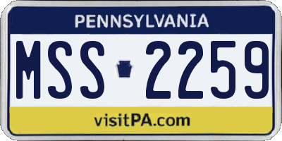PA license plate MSS2259
