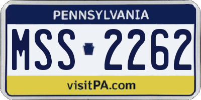 PA license plate MSS2262