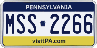 PA license plate MSS2266