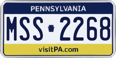 PA license plate MSS2268