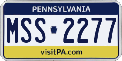 PA license plate MSS2277