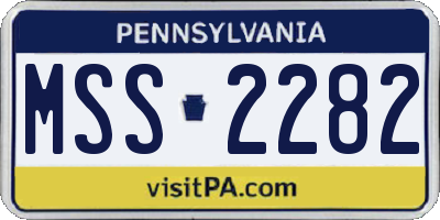 PA license plate MSS2282