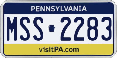 PA license plate MSS2283