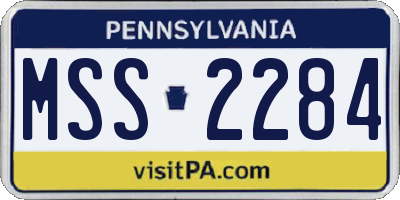 PA license plate MSS2284