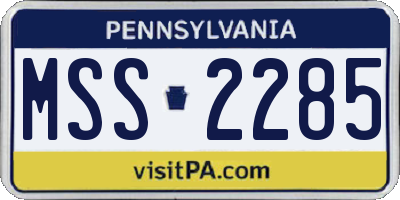 PA license plate MSS2285