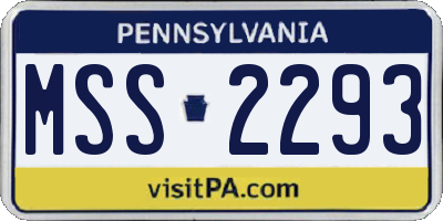 PA license plate MSS2293