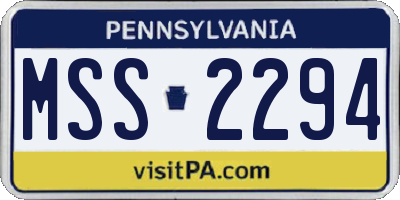 PA license plate MSS2294