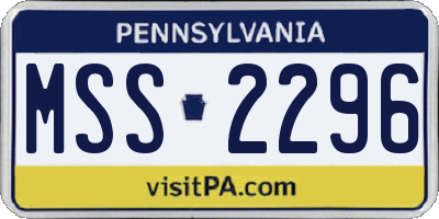PA license plate MSS2296