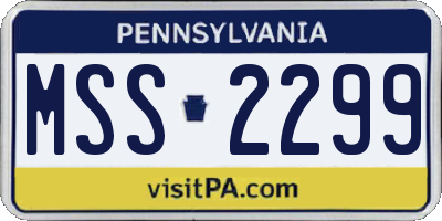 PA license plate MSS2299