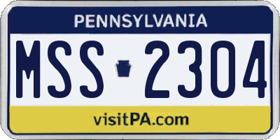 PA license plate MSS2304