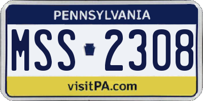 PA license plate MSS2308