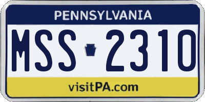 PA license plate MSS2310