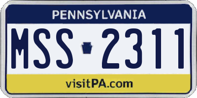 PA license plate MSS2311