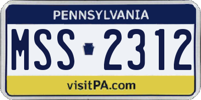 PA license plate MSS2312