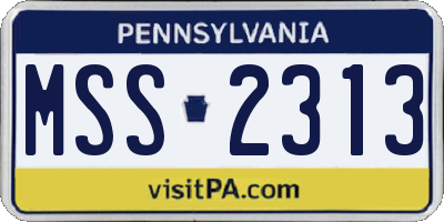 PA license plate MSS2313
