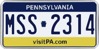 PA license plate MSS2314