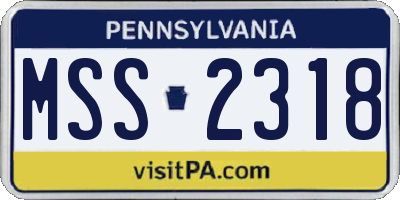 PA license plate MSS2318