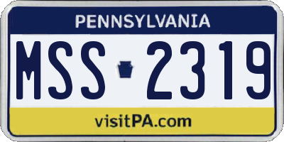 PA license plate MSS2319