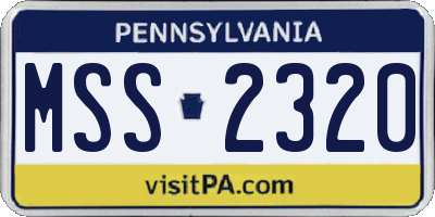 PA license plate MSS2320