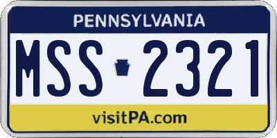 PA license plate MSS2321